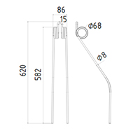 DENT ARAIGNEE RS310D=152380408 SIP FANEUR ANDAINEUR ADAPTABLE LONG.620 LARG.86 DIAM SPIRE.68 FIL.8