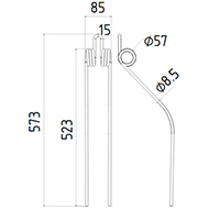 DENT FANEUR ANDAINEUR A66 CMA ADAPTABLE LONG.573 LARG.85 DIAM SPIRE.57 FIL.8,5