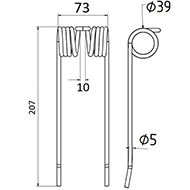 DENT DE PRESSE 0940522100 WELGER BLANCHOT PICK UP  ADAPTABLE LONG.207 LARG.73 DIAM SPIRE.39 FIL.5