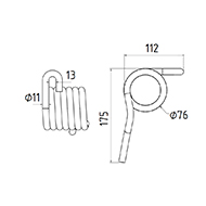 DENT NIVELEUSE 36182 RIVIERRE CASALIS 90036182 VICON ADAPTABLE TRAVAIL DU SOL LONG.175 DIAM SPIRE.76 FIL.11