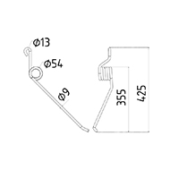 DENT DE SEMOIR GAUCHE 70163 LELY ADAPTABLE LONG.425 DIAM SPIRE.54 FIL.9