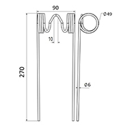 DENT FANEUR 13063 G CASE IH ANDAINEUR ADAPTABLE LONG.270 DIAM SPIRE.59 FIL.6