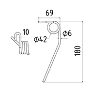 DENT DE PRESSE AG 170 BAMFORT PICK UP ADAPTABLE LONG.180 LARG.69 DIAM SPIRE.42 FIL.6