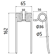 DENT 436024 100050060 POTTINGER 330051004 DENT PICK UP AUTO CHARGEUSE LONG.162 LARG.65 DIAM SPIRE.36 FIL.5