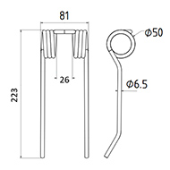 DENT DE PRESSE BMV 6250065 IDASS 8020050 PICK UP ADAPTABLE LONG.223 LARG.81 DIAM SPIRE.50 FIL.6,5
