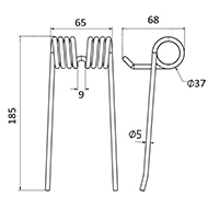 DENT SK 1853 DECHENTREITER LELY DENT PICK UP AUTO CHARGEUSE LONG.185 LARG.65 DIAM SPIRE.37 FIL.5
