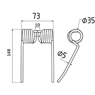 DENT DE PRESSE J. FREUDENDAHL 14330506 PICK UP ADAPTABLE LONG.148 LARG.73 DIAM SPIRE.35 FIL.5