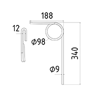 DENT DE SEMOIR GRO 589606 SAASTRIEGELZINKEN ADAPTABLE LONG.340 DIAM SPIRE.98 FIL.9