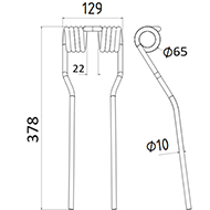 DENT FANEUR ANDAINEUR 154602406 SIP ADAPTABLE LONG.378 LARG.129 DIAM SPIRE.65 FIL.10