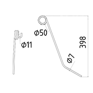 DENT DE HERSE ETRILLE FRICK LONG.398 DIAM SPIRE.50 FIL.7