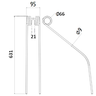 DENT FANEUR ANDAINEUR 1456 OLIVI ADAPTABLE LONG.631 LARG.95 DIAM SPIRE.66 FIL.9