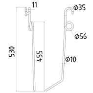 DENT DE HERSE ETRILLE 15099 EINBOCK LONG.530 DIAM SPIRE.56 FIL.10
