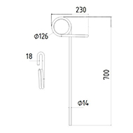 DENT DE SEMOIR 14MM ADAPTABLE HERSE LONG.700 DIAM SPIRE.126 FIL.14