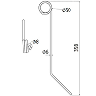 DENT DE HERSE ETRILLE HEGER ADAPTABLE LONG.358 DIAM SPIRE.50 FIL.6