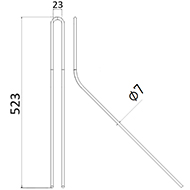 DENT POMME DE TERRE 09700183 GRIMME ADAPTABLE BETTERAVE LONG.523 LARG.23 FIL.7