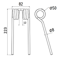 DENT DE PRESSE PDS DT8 75 DROUET SYSTEME PICK UP ADAPTABLE LONG.223 LARG.82 DIAM SPIRE.50 FIL.8