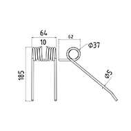 DENT SK 1724 DECHENTREITER DENT PICK UP AUTO CHARGEUSE LONG.185 LARG.64 DIAM SPIRE.37 FIL.5