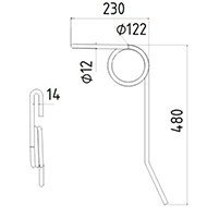 DENT DE SEMOIR 72000110 GUTTLER LONG.480 DIAM SPIRE.122 FIL.12