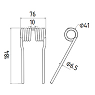 DENT DE SEMOIR 4360000010 POTTINGER LONG.184 LARG.76 DIAM SPIRE.41 FIL.6,5