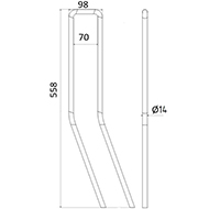 DENT DE SEMOIR 3538802 LEMKEN LONG.558 LARG.98 FIL.14