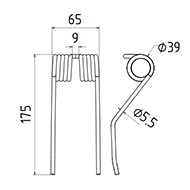 DENT DE PRESSE 7222 ROC PICK UP ADAPTABLE LONG.175 LARG.65 DIAM SPIRE.39 FIL.5,5