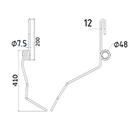 DENT DE SEMOIR 3537040 LEMKEN LONG.410 DIAM.SPIRE 48 FIL 7,5