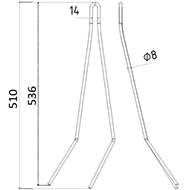 DENT DE SEMOIR 90063917 POTTINGER RABEWERK ADAPTABLE LONG.536 LARG.14 FIL 8