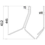 DENT DE SEMOIR 90063950 POTTINGER RABEWERK ADAPTABLE LONG.445 LARG.15 FIL 8