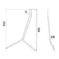 DENT DE SEMOIR 90063951 POTTINGER RABEWERK ADAPTABLE LONG.552 LARG.15 FIL 8