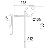 DENT DE SEMOIR P01705 SIMBA LONG.460 DIAM.SPIRE 106 FIL 12