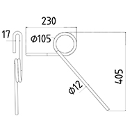DENT DE SEMOIR P08784 SIMBA LONG.405 DIAM.SPIRE 105 FIL 12