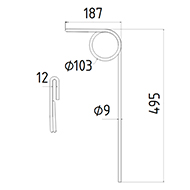 DENT DE SEMOIR 400530 VADERSTAD LONG.495 DIAM.SPIRE 103 FIL 9