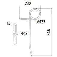 DENT DE SEMOIR 430335 VADERSTAD LONG.546 DIAM.SPIRE 123 FIL 12