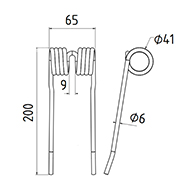 DENT DE PRESSE LA240000045 LAVERDA PICK UP ADAPTABLE LONG.200 LARG.65 DIAM SPIRE.41 FIL.6