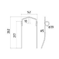 DENT DE RABATTEUR LA300012449 LAVERDA LONG.262 LARG.141 DIAM SPIRE.39 FIL.5