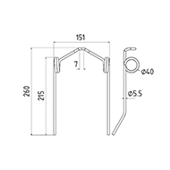 DENT DE RABATTEUR LA321023250 LAVERDA LONG.260 LARG.151 DIAM SPIRE.40 FIL.5,5