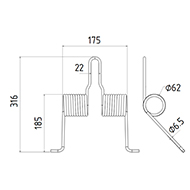 DENT 09700162 GRIMME ADAPTABLE LONG.316 LARG.175 DIAM.SPIRE 62 FIL.6,5