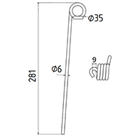DENT DE PRESSE PU 137 SOMECA PICK UP ADAPTABLE GW059 LONG.281 DIAM SPIRE.35 FIL.6