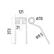 DENT FANEUR ANDAINEUR 6761200 ROZMITAL ADAPTABLE LONG.373 LARG.121 DIAM SPIRE.70 FIL.9,5