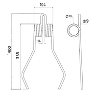 DENT FANEUR 115 JOLA ANDAINEUR ADAPTABLE LONG.400 LARG.104 DIAM SPIRE.70 FIL.9