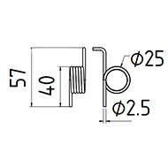 DENT RESSORT PASSAT ADAPTABLE LONG.57 DIAM SPIRE.25 FIL.2,5 PAS 6 GW600