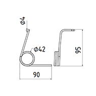 DENT RESSORT DROIT 74603849 ADAPTABLE LONG.95 DIAM SPIRE.42 FIL.4