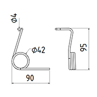 DENT RESSORT GAUCHE 74603848 ADAPTABLE LONG.95 DIAM SPIRE.42 FIL.4