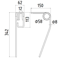 DENT DE SEMOIR 219016 AMAZONE LONG.342 DIAM.SPIRE 58 FIL 8