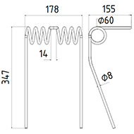 DENT DE SEMOIR 204245 AMAZONE LONG.347 DIAM.SPIRE 60 FIL 8