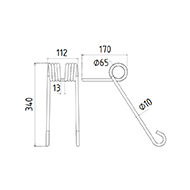 DENT DE SEMOIR 205618 AMAZONE LONG.340 LARG.112 DIAM.SPIRE 65 FIL 10