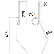 DENT DE SEMOIR 3537055 LEMKEN LONG.415 DIAM.SPIRE 84 FIL 10