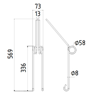DENT DE SEMOIR 961086 AMAZONE LONG.569 LARG.73 DIAM.SPIRE 58 FIL 8