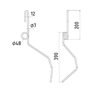 DENT DE SEMOIR 3537039 LEMKEN LONG.390 DIAM.SPIRE 48 FIL 7