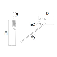 DENT DE SEMOIR 980993 RABEWERK LONG.331 DIAM.SPIRE 67 FIL 8